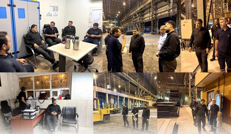 بازدید شبانه مدیر عامل شرکت فولاد اکسین خوزستان از نواحی مختلف کارخانه