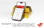 تحویل بیش از ۳۰ کیلوگرم طلا و ۱۰۰۰ میلیارد تومان برداشت ریالی به کاربران اپلیکیشن آپ، از شروع شرایط جنگی