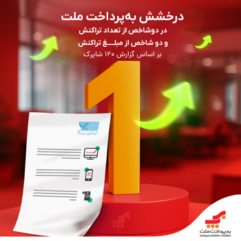درخشش به‌پرداخت ملت در دو شاخص‌ از تعداد تراکنش و دو شاخص از مبلغ تراکنش بر اساس گزارش شاپرک