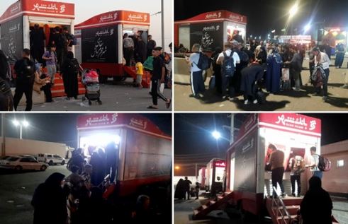 خدمت رسانی شبانه روزی خودپردازهای سیار بانک شهر به زائران اربعین در مرز مهران