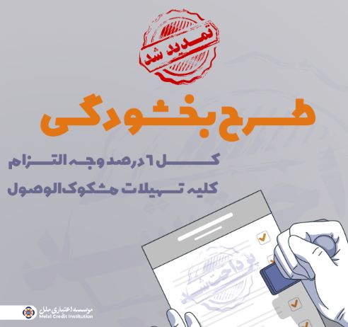 تمدید مهلت بخشش وجه التزام تسهیلات مشکوکالوصول در مؤسسه اعتباری ملل تا پایان ۱۴۰۴