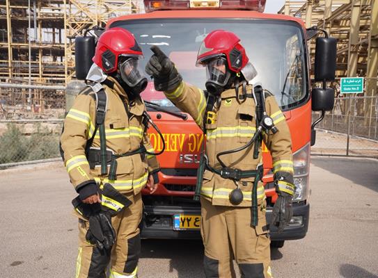 مانور نشت گاز H₂S در پالایش گاز هویزه خلیجفارس / آزمون آمادگی تیمهای واکنش اضطراری