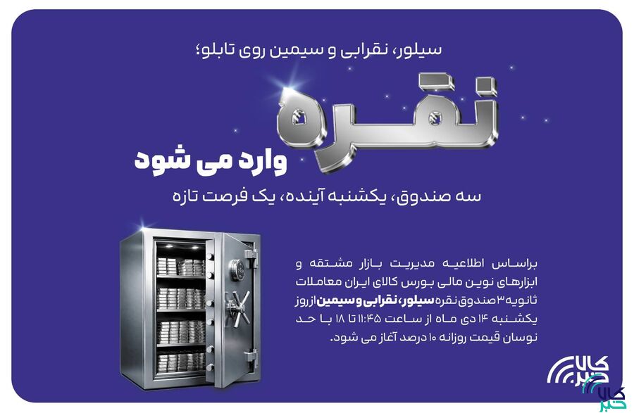 معاملات ثانویه ۳ صندوق سرمایه گذاری نقره در بورس کالا آغاز می شود