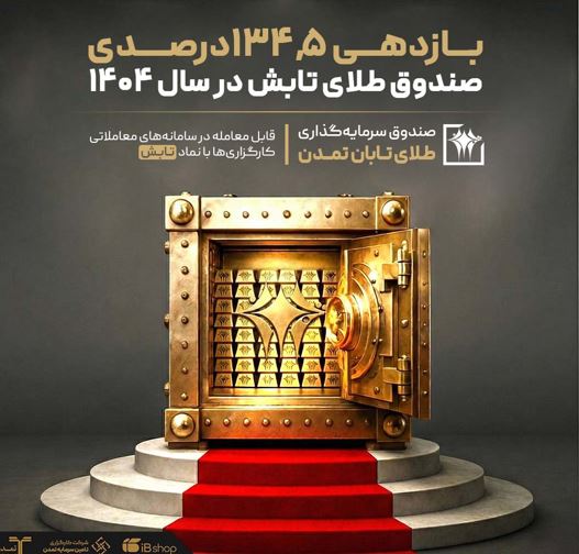 بازدهی ۱۳۴٫۵درصدی صندوق طلای تابش در سال ۱۴۰۴