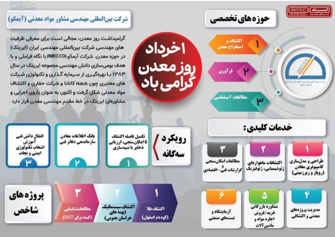 به بهانه روز معدن / آیمکو، حلقه تخصصی ایریتک در زنجیره معدن